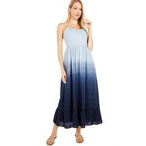 NWT Madewell Dip-Dye Cami Pintuck Ruffle Maxi Dress Size 4